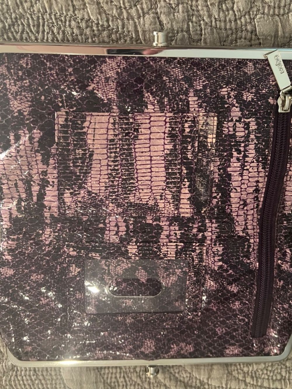Hobo Leather “Snake Skin” Clutch-Wallet with Double Sides that Fold Out - Picture 2 of 6